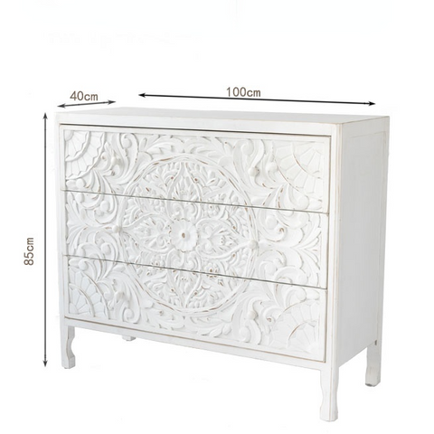 Nastali Hand Carved 3 Drawer Dresser