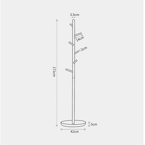 Nala Freestanding Wood Coat Rack