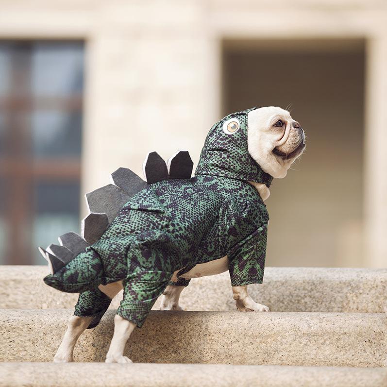 dog halloween-dinosaur-costume-for-frenchies