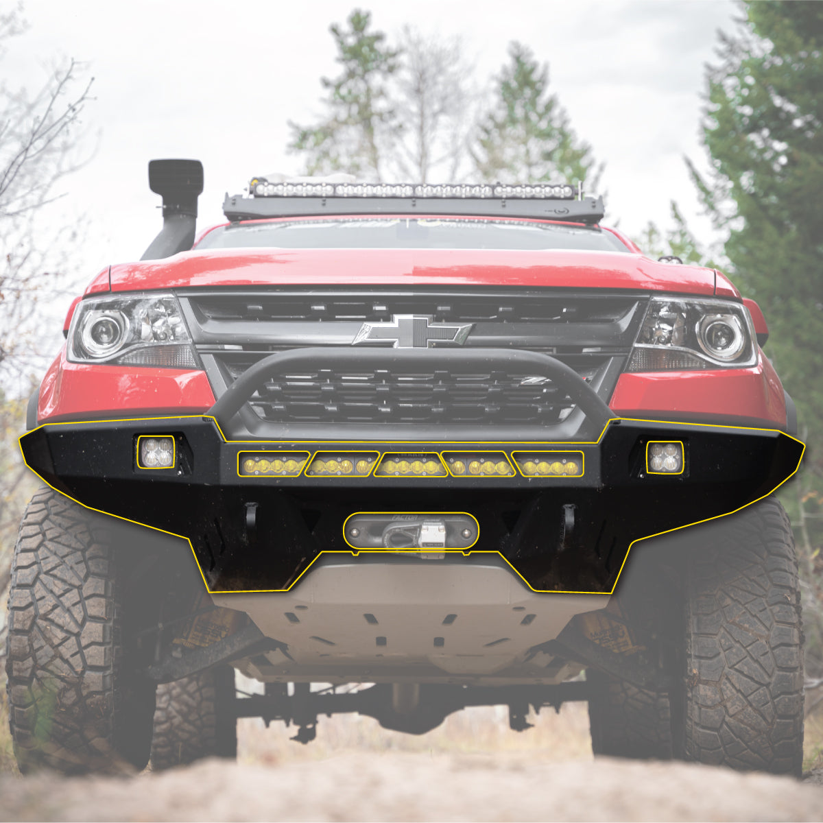 Chevy Colorado ZR2 Classic Front Bumper Bare Metal Steel 15-20 Colorado ZR2 CBI Offroad