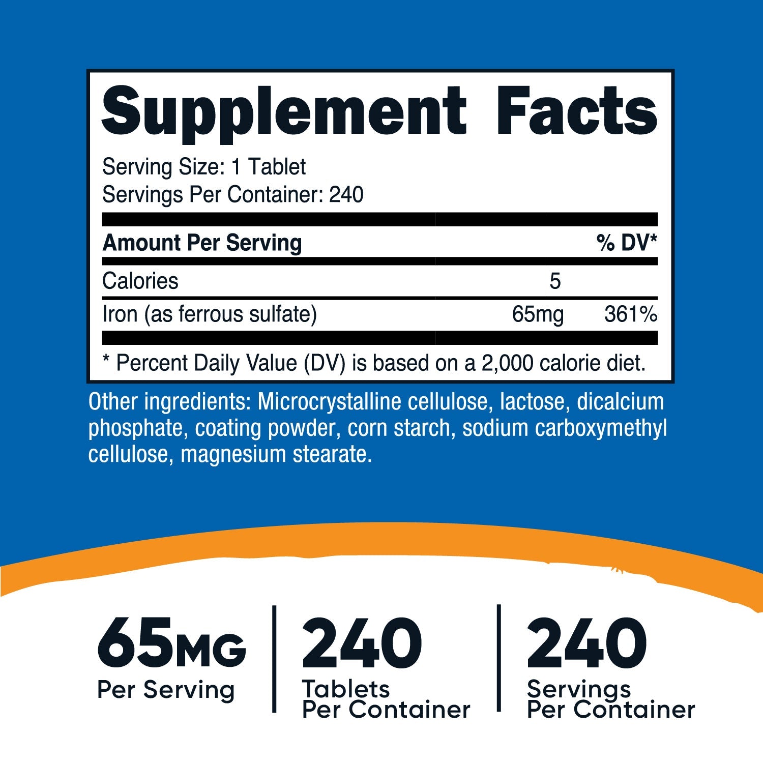 Nutricost Iron Tablets (as Ferrous Sulfate)