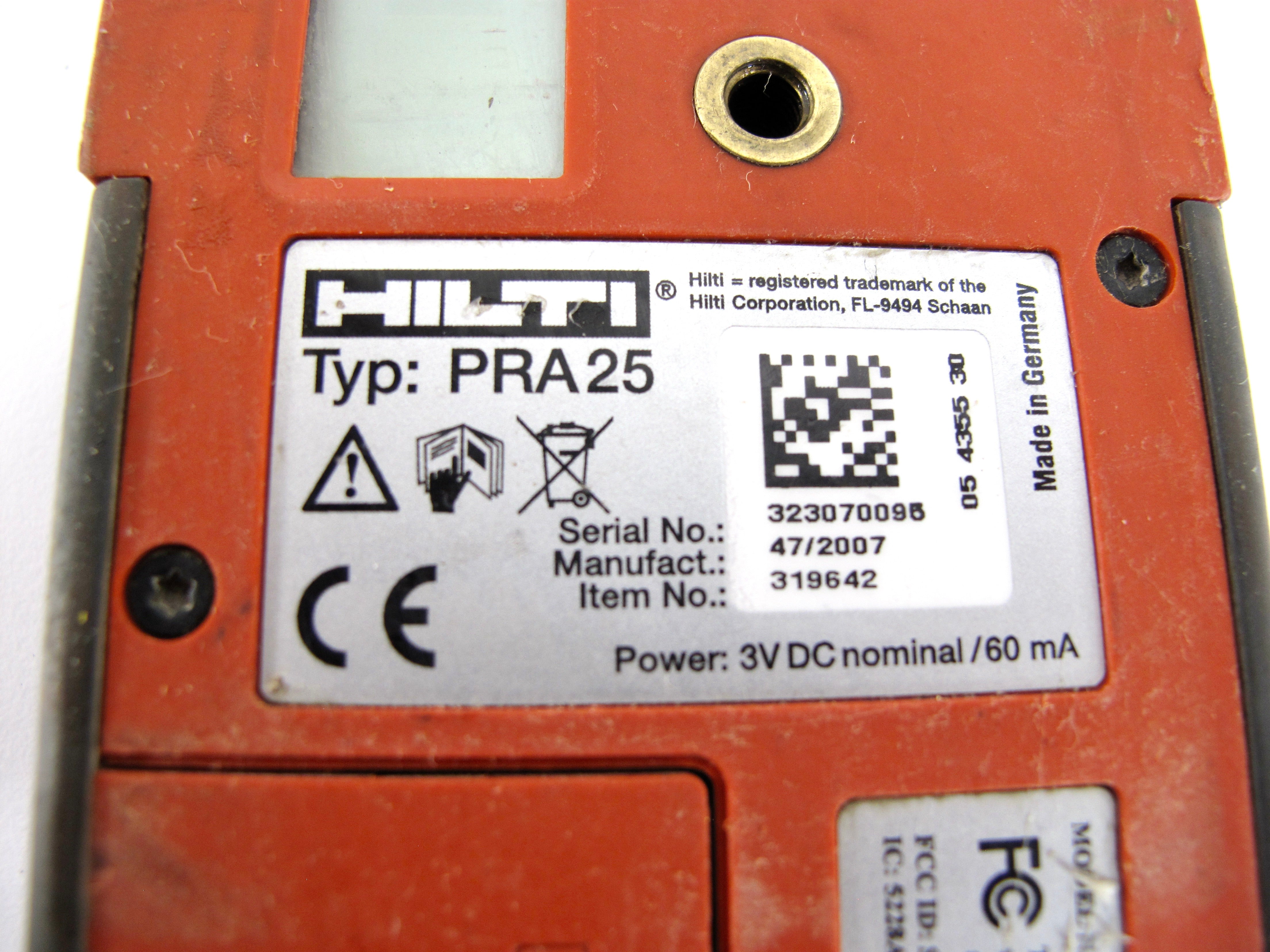 Hilti PRA 25 Rotary Construction Laser Receiver Detector