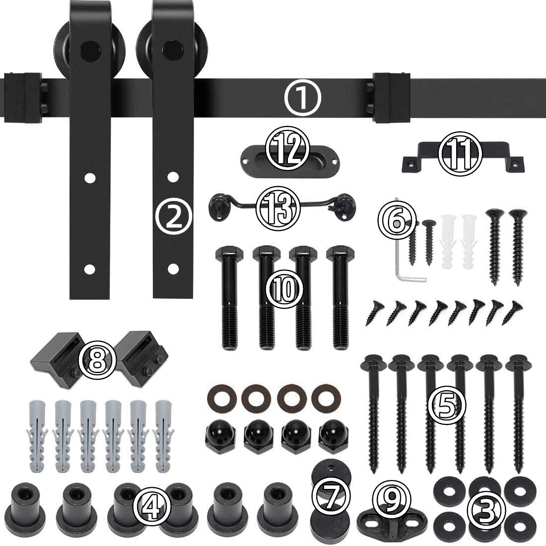 parts of barn door hardware
