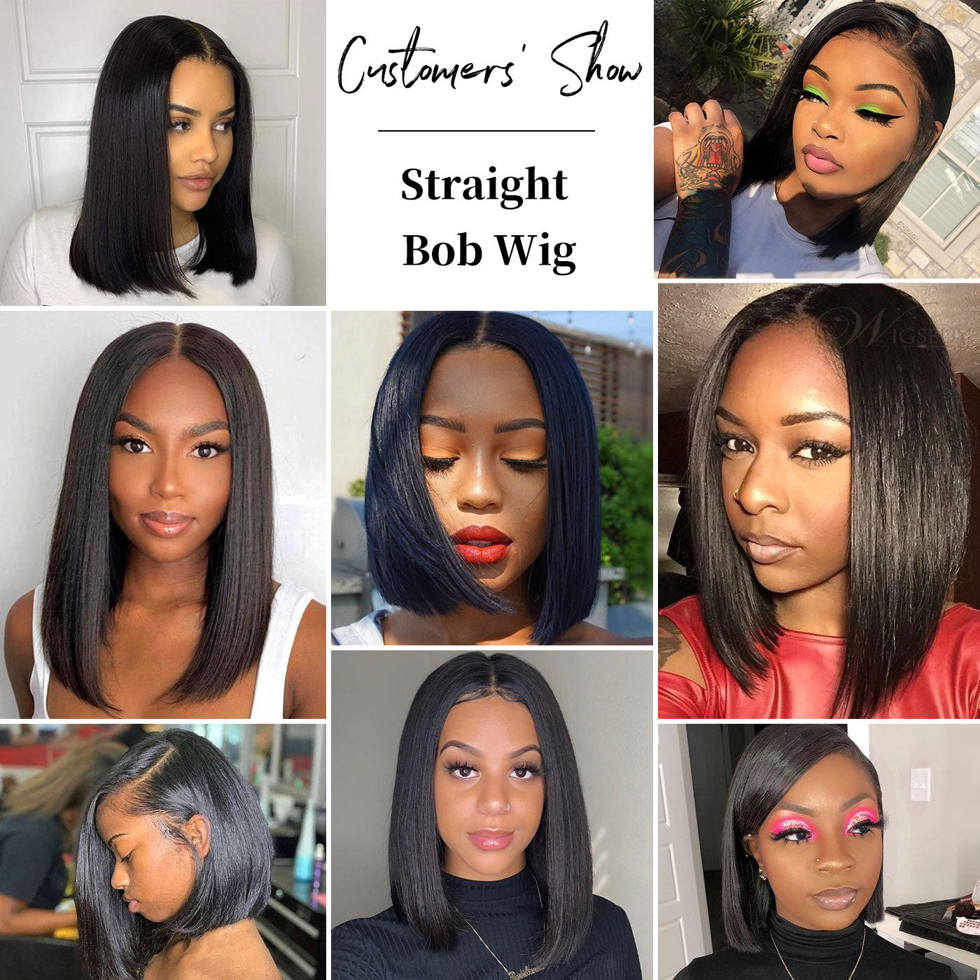Silky Straight Bob Wigs Human Hair Lace Front Wigs| OQHAIR