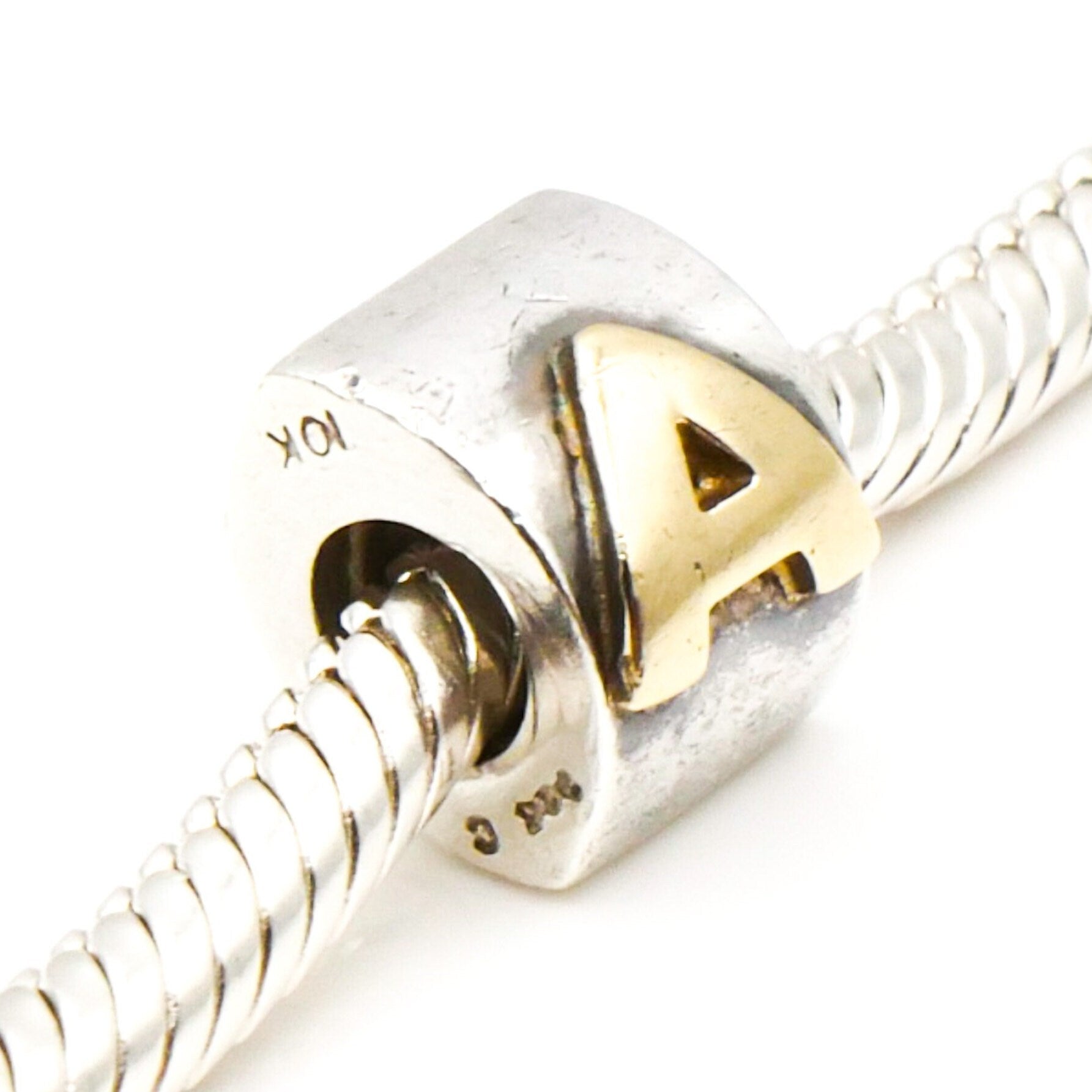 CHAMILIA 10K Gold Letter A Sterling Silver Charm