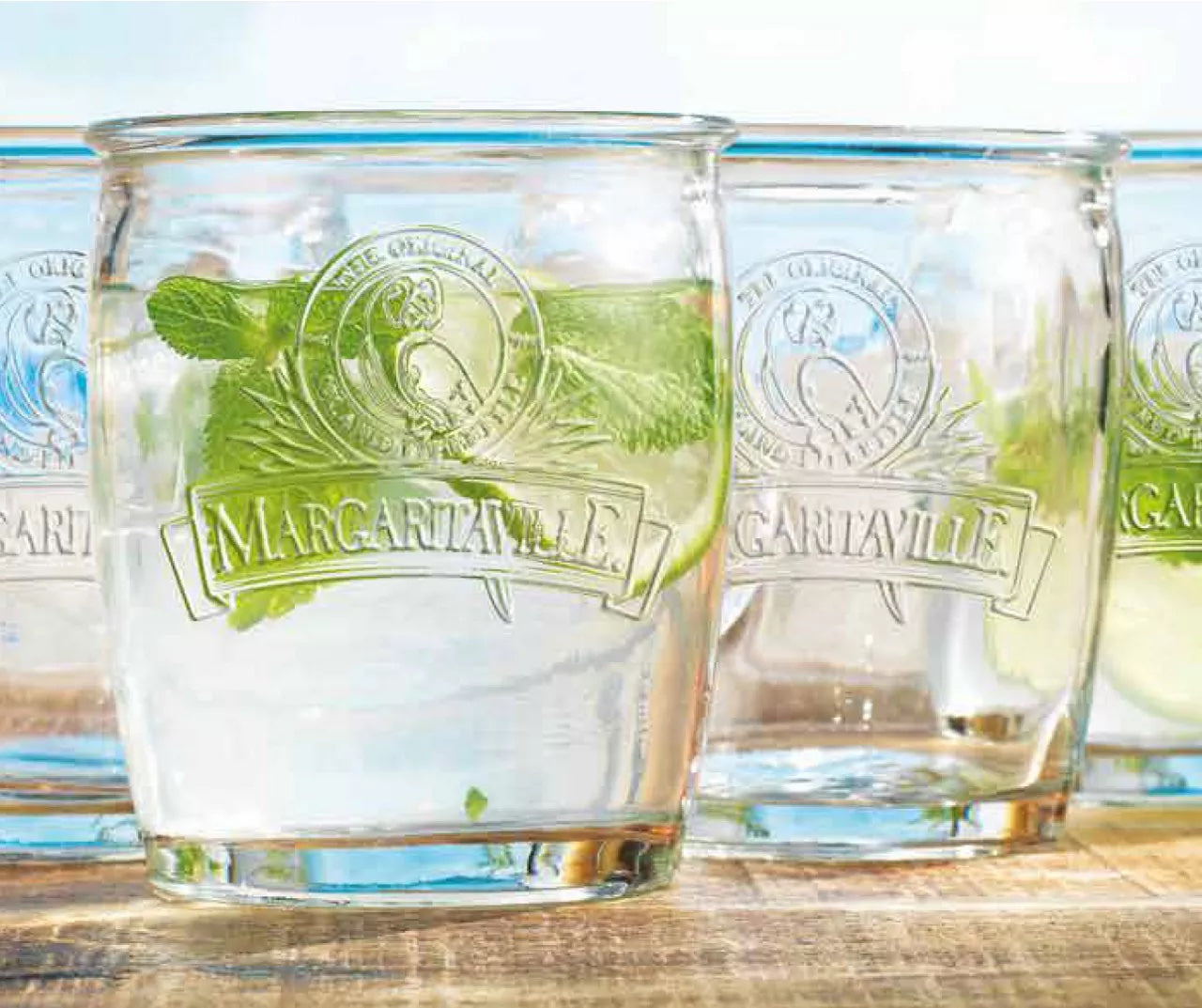 Margaritaville Island Double Old Fashioned Glass Set, Set of 4 (NEW)