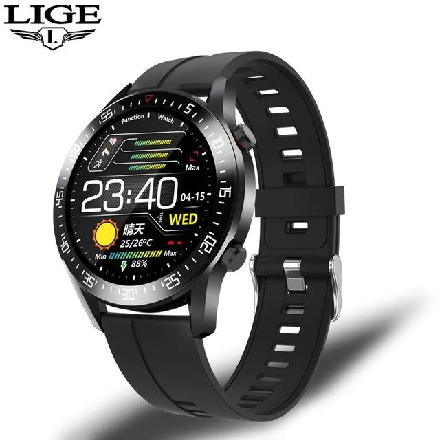 LIGE Smart Watch Men Heart Rate Blood Pressure Information Reminder Sport Smart Watch