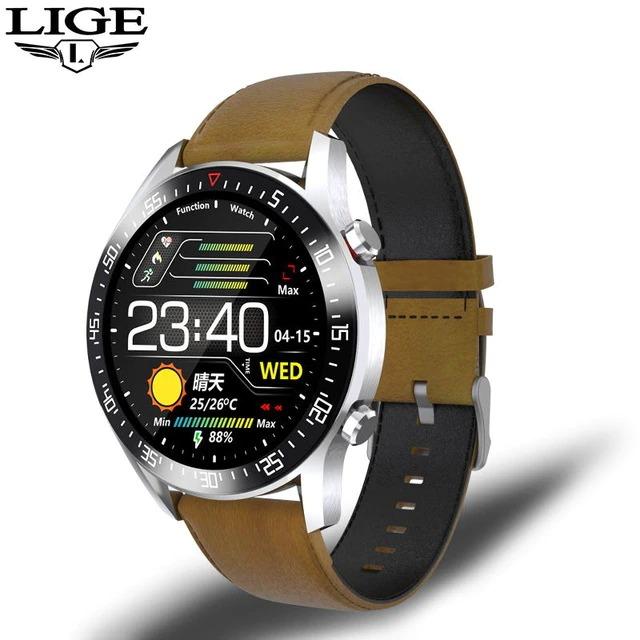 LIGE Smart Watch Men Heart Rate Blood Pressure Information Reminder Sport Smart Watch