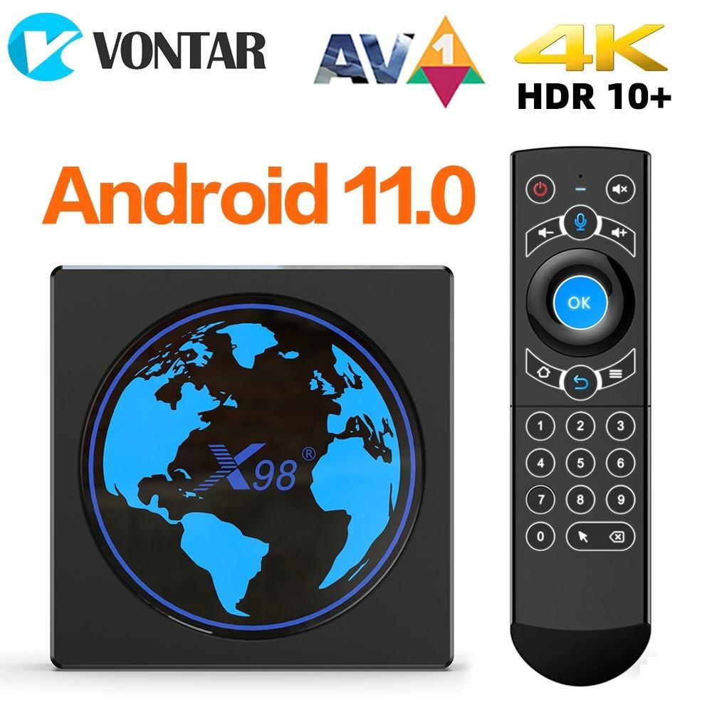 VONTAR X98mini Amlogic S905W2 TV Box Android 11 Support AV1 Wifi BT Youtube Media Player
