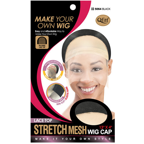M&M LaceTop Stretch Mesh Wig Cap Black 5064