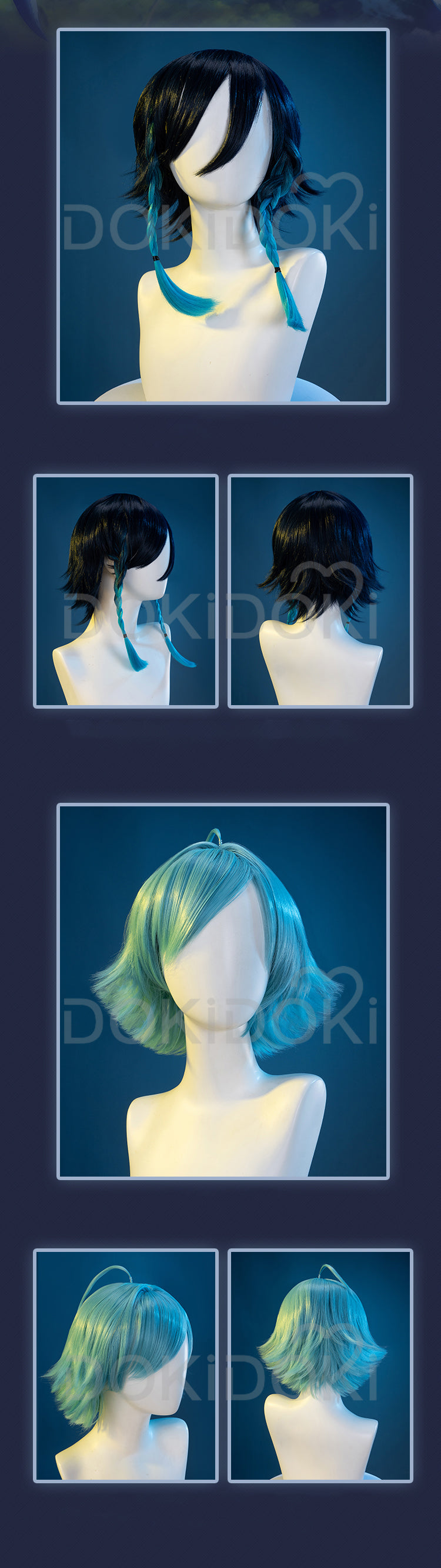Dokidoki Game Genshin Impact Cosplay Wig Chong Yun Venti Dokidokicosplay