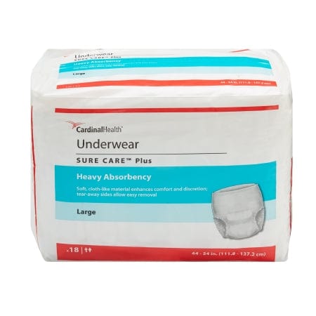 Unisex Adult Absorbent Underwear Sure Care Plus Pull On Heavy Absorbency; Large