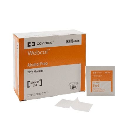 Alcohol Prep Pad Webcol Isopropyl Alcohol 70% Individual Packets Medium Sterile