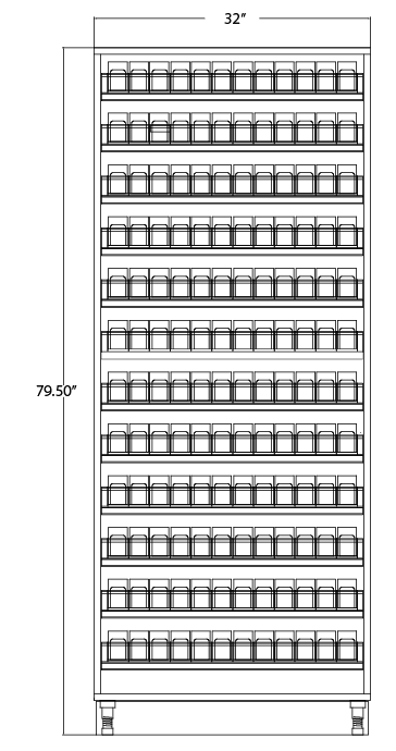 Modular Full Height Cigarette / Tobacco Merchandiser: 12 Levels