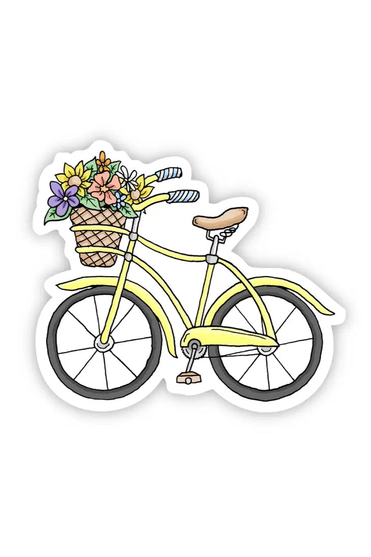 Yellow Bicycle Sticker