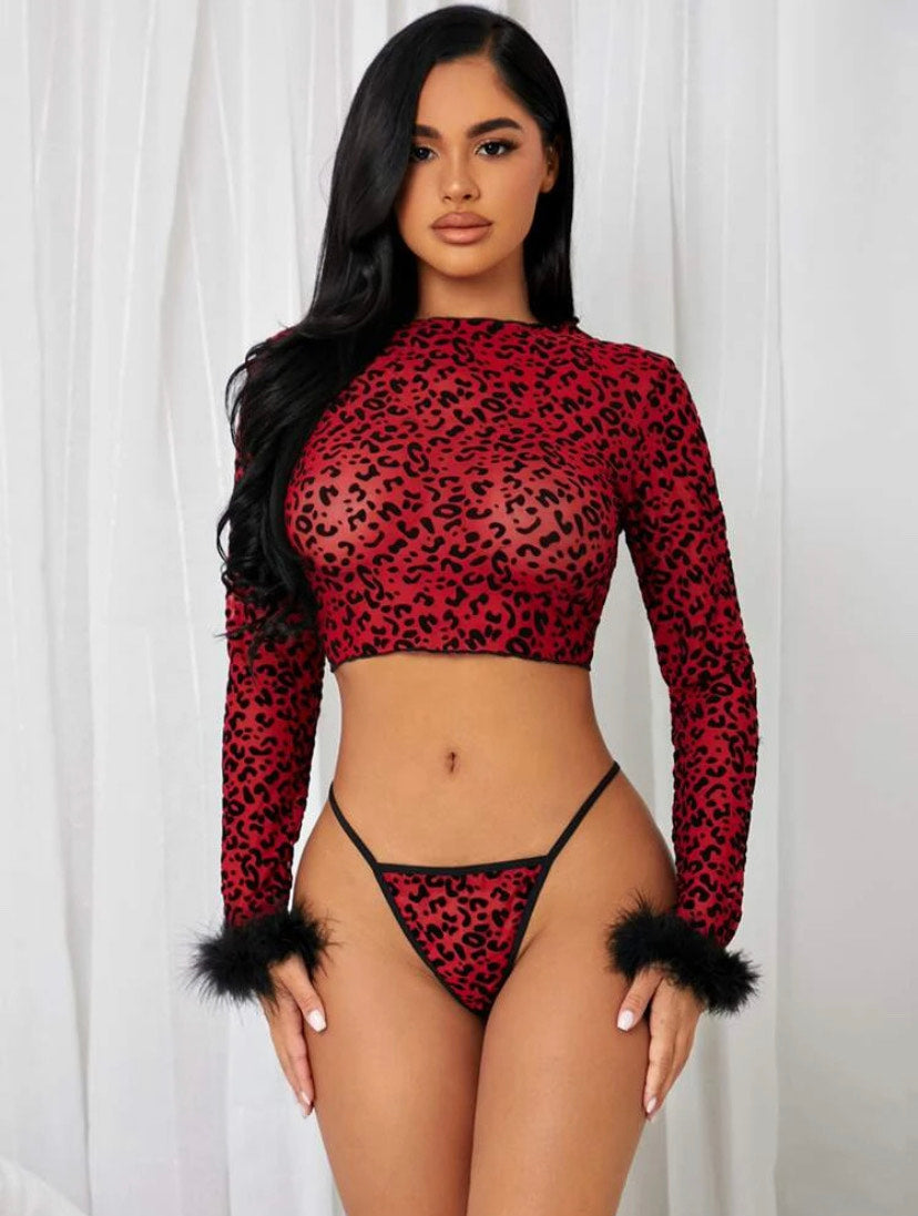 Big Purrr Leopard Lingerie Set