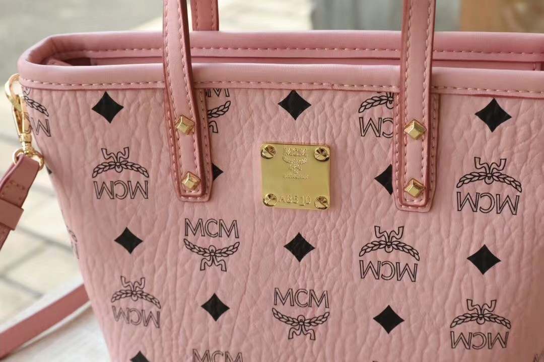 MCM Mini Pink Visetos Tote Bag