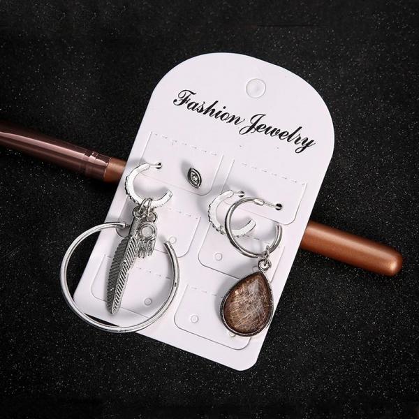 5 Pcs/Set Pendant Silver Earrings Set