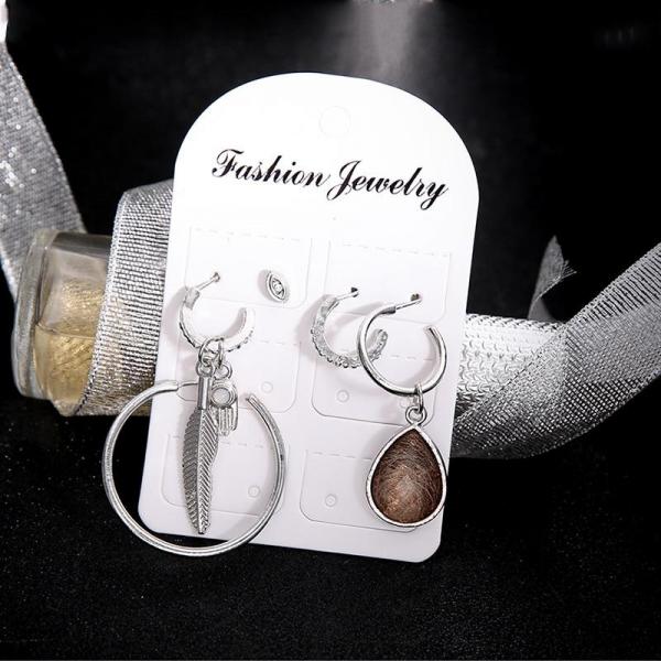 5 Pcs/Set Pendant Silver Earrings Set