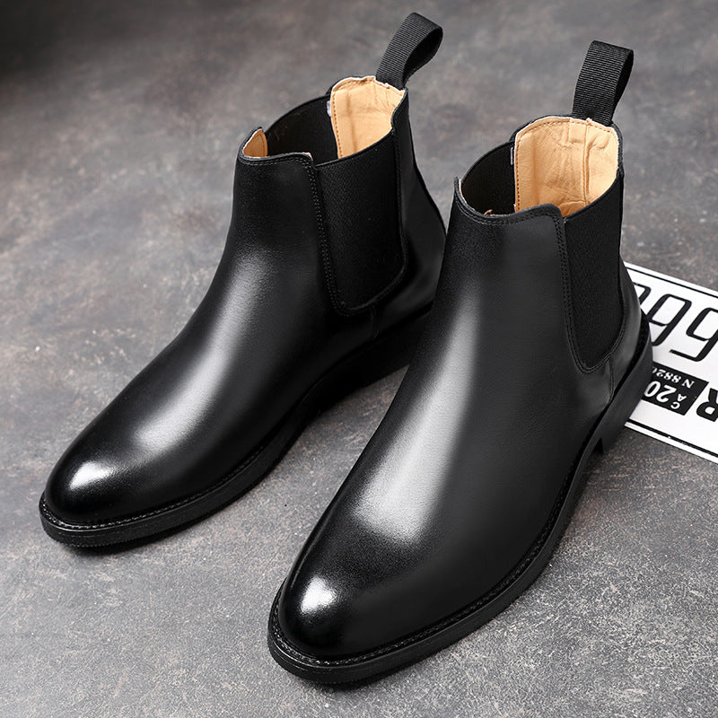 Elegant Chelsea Boots Genuine Leather Men Shoes