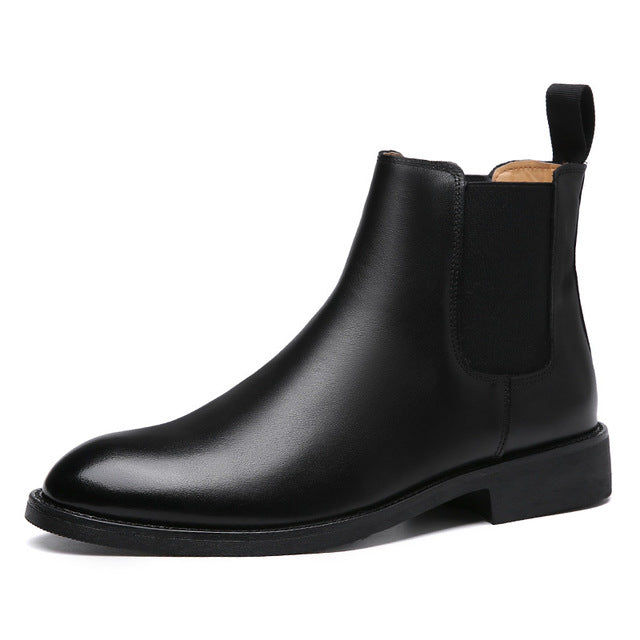 Elegant Chelsea Boots Genuine Leather Men Shoes