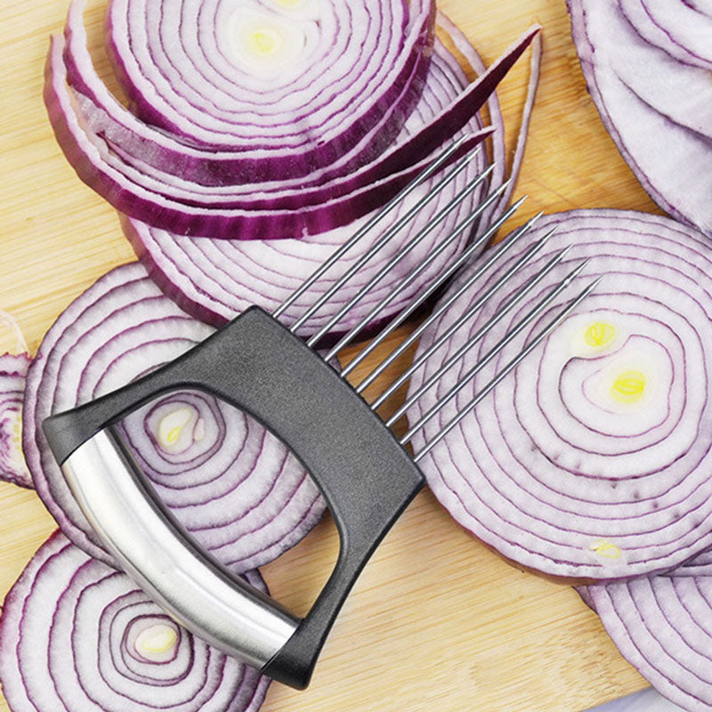 Stainless Steel Onion Cutter Holder Food Slicers