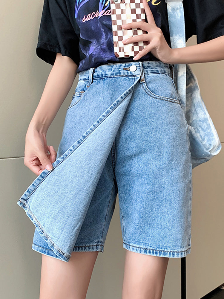 Summer Women Blue Denim Skirt Shorts