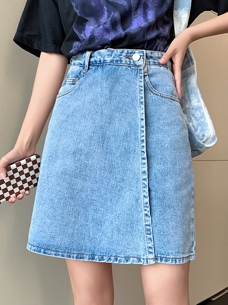 Summer Women Blue Denim Skirt Shorts