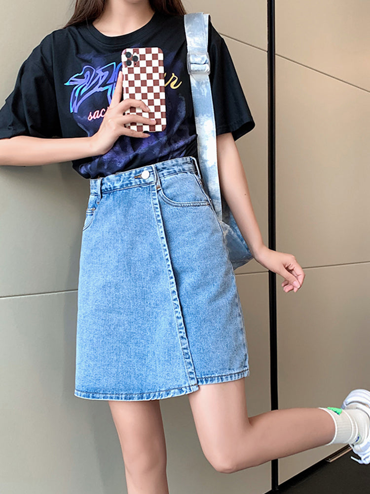 Summer Women Blue Denim Skirt Shorts