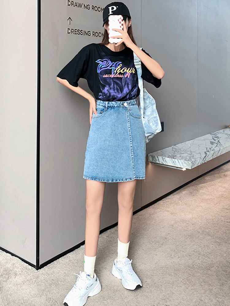 Summer Women Blue Denim Skirt Shorts