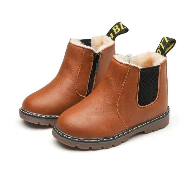 Warm Fur Boys Ankle Boots Baby Girls Children Shoes