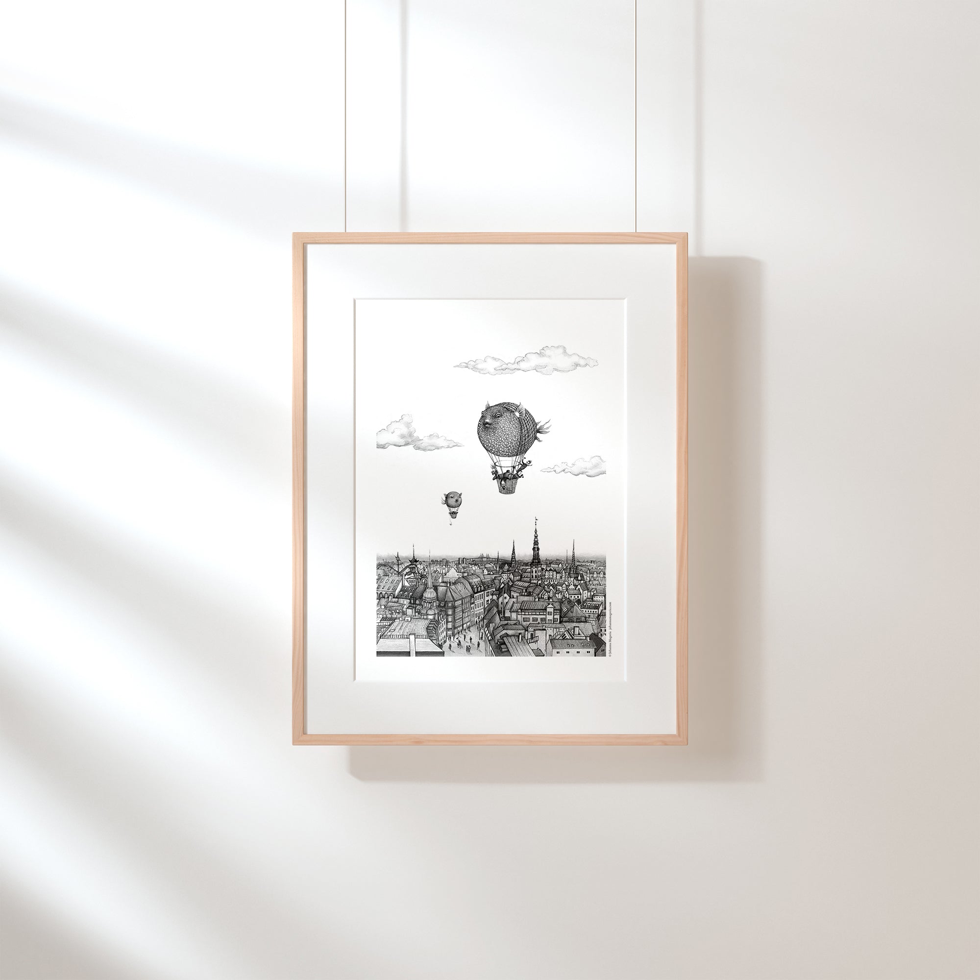 Balloon Fish over Copenhagen Fine Art Print