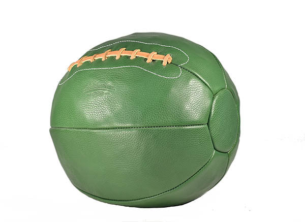 14 lb Leather Medicine Ball - Green