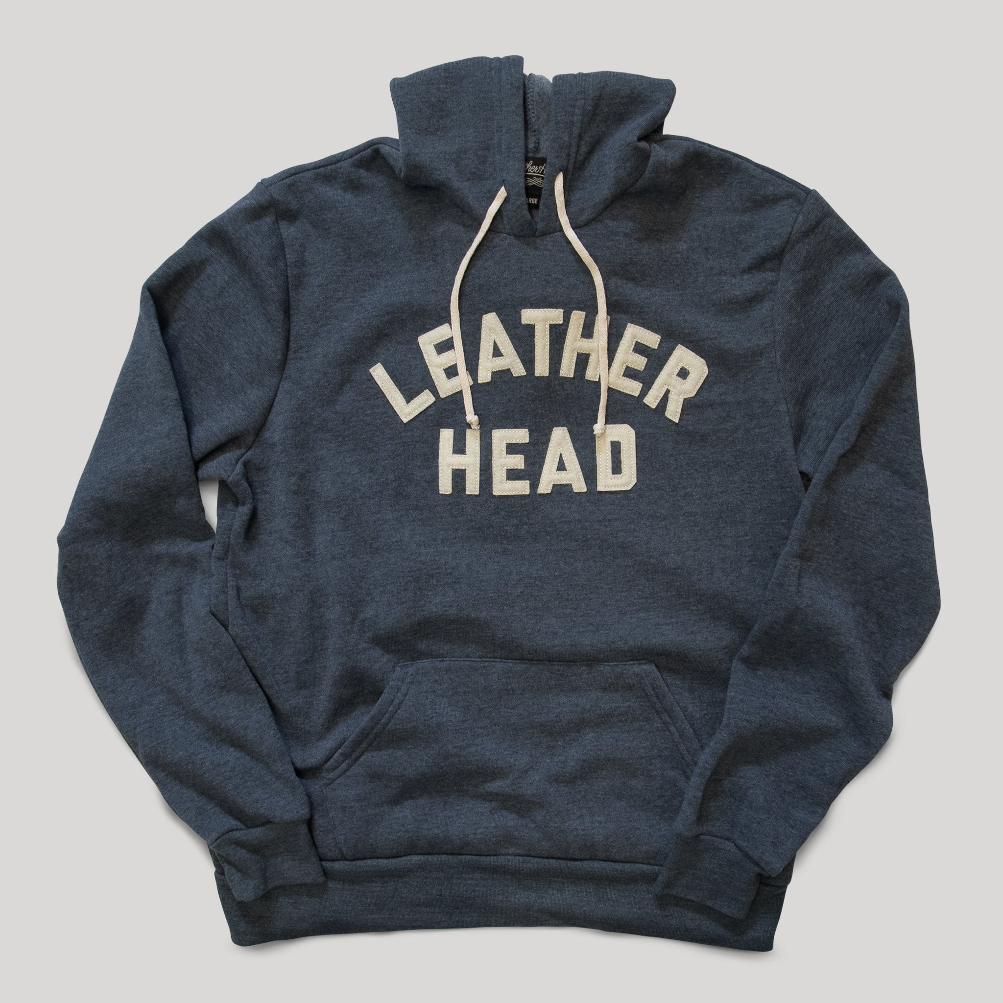 Leather Head Collegiate Hoodie - Navy