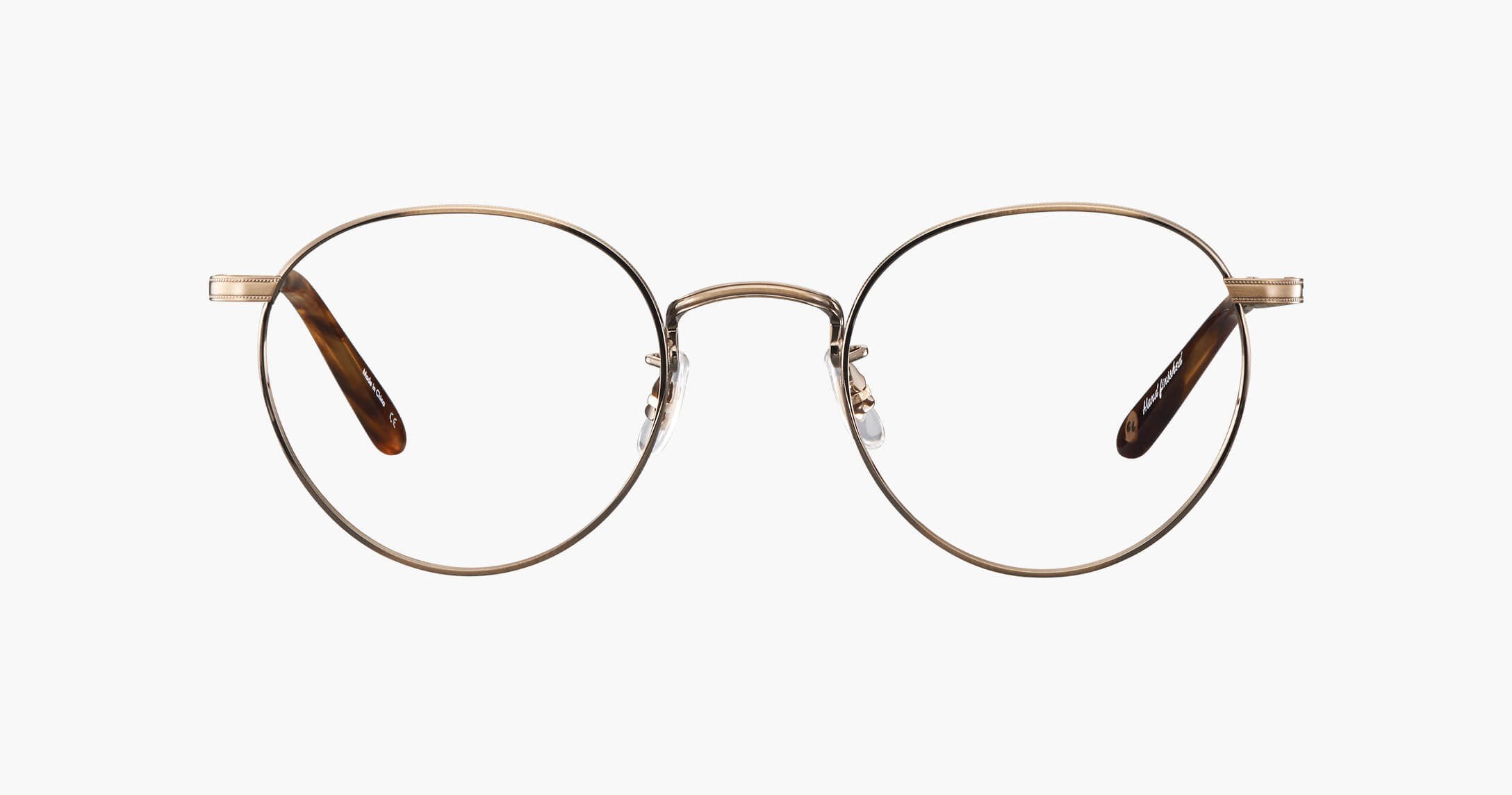 Garrett Leight Wilson M 46mm Antique Gold Pinewood Eyeglasses / Demo Lenses