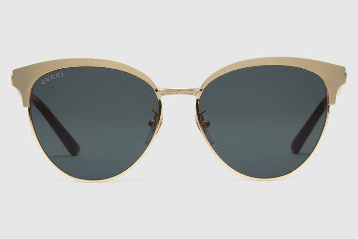 Gucci GG0074S Endura Gold Sunglasses, Grey Lenses