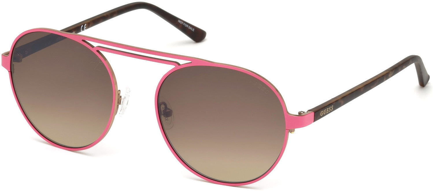 Guess GU3028 Matte Pink Sunglasses / Gradient Brown Lenses