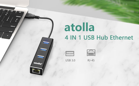 4-in-1 USB 3.0 Hub with RJ45 1gbps Ethernet Port Slim - China LAN