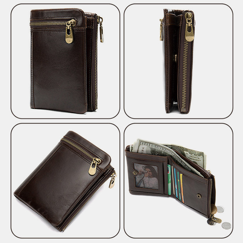 Casual Genuine Leather Bifold Wallet