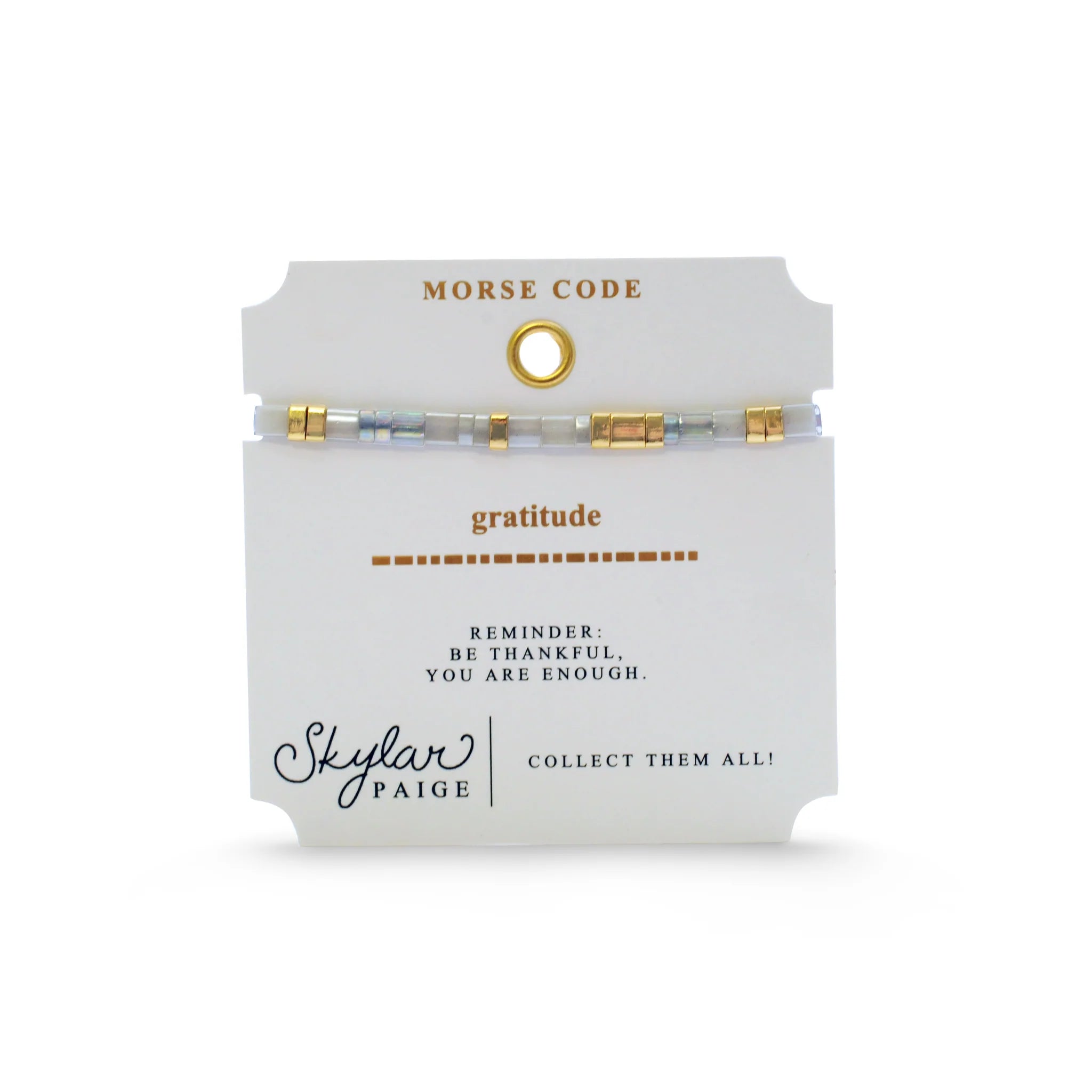 Gratitude Skylar Paige Morse Code Tila Bracelet