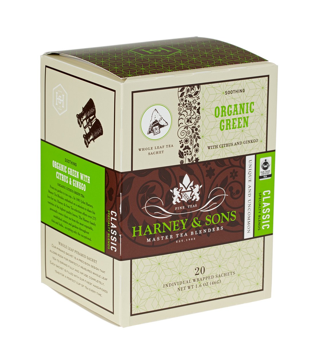 Harney & Sons Organic Green w/Citrus (20 sachets)