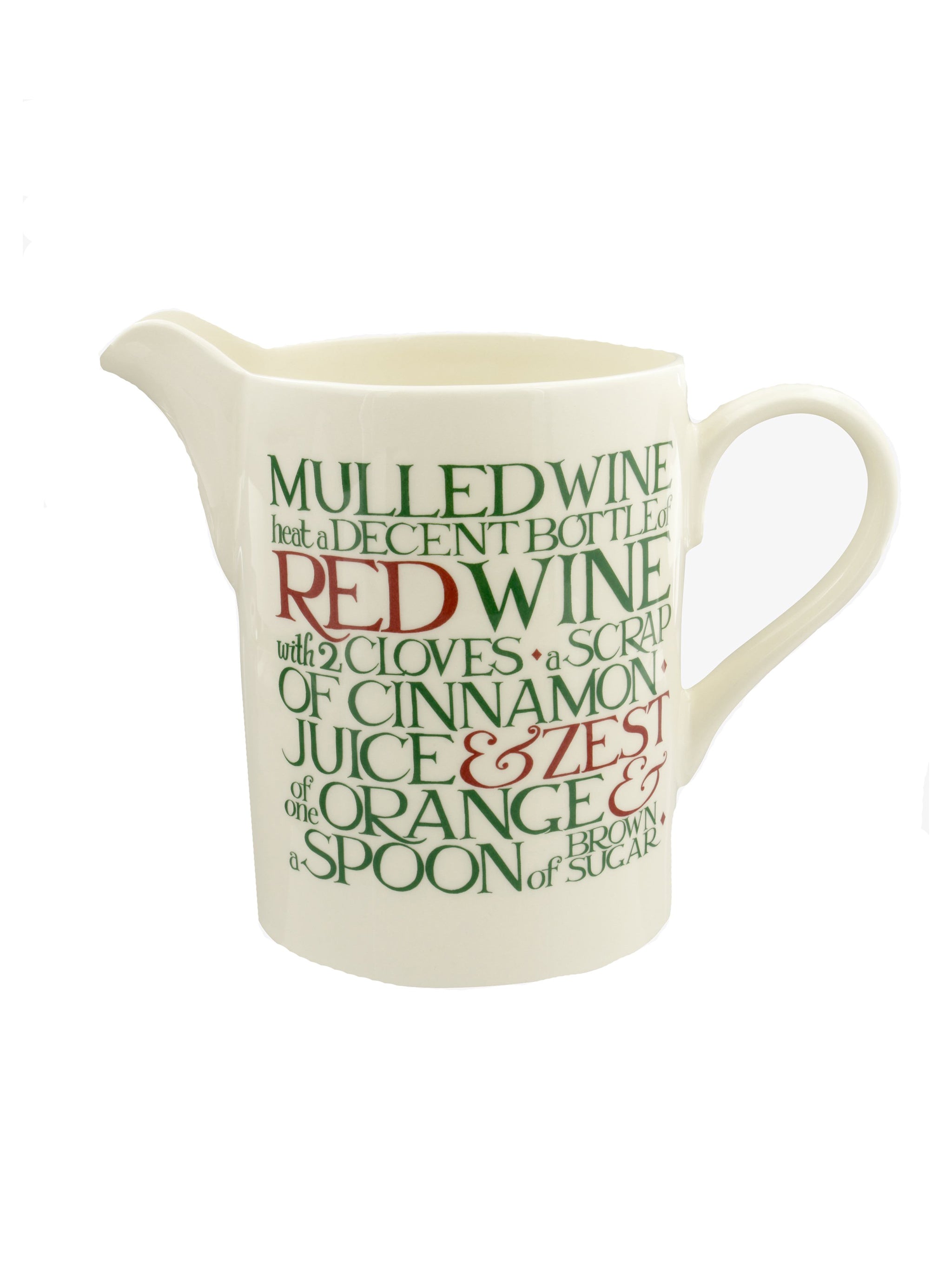 Emma Bridgewater Christmas Toast & Marmalade Mulled Wine Large Straight Jug