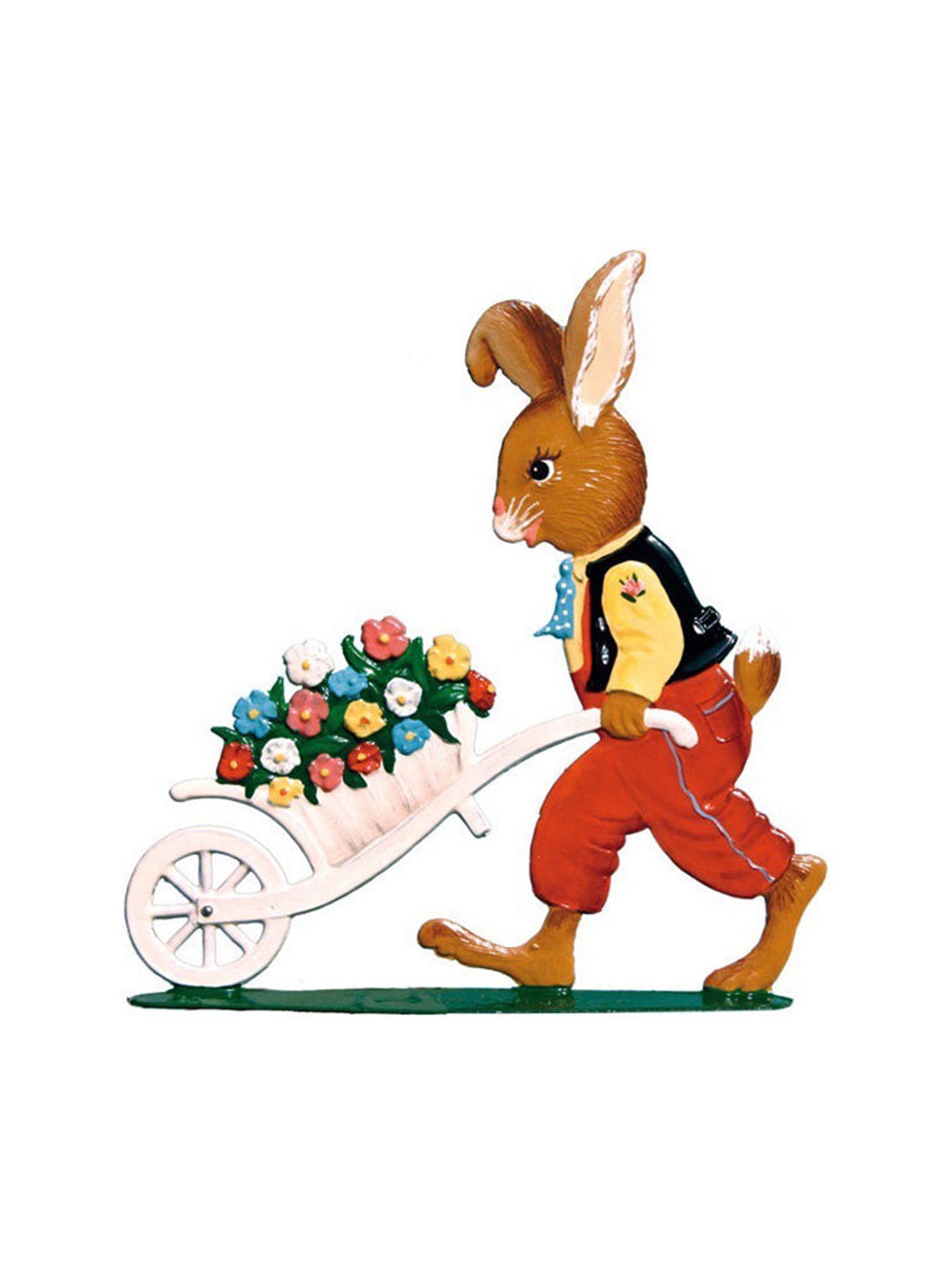 Wilhelm Schweizer Pewter Bunny Pushing Cart
