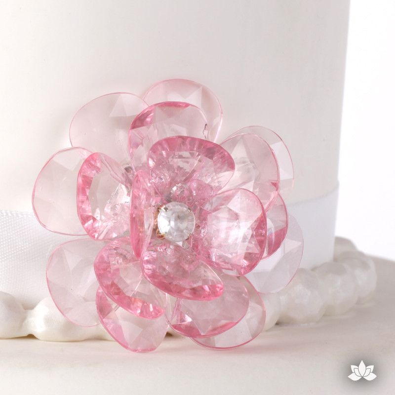  Large Light Pink Flower Button 