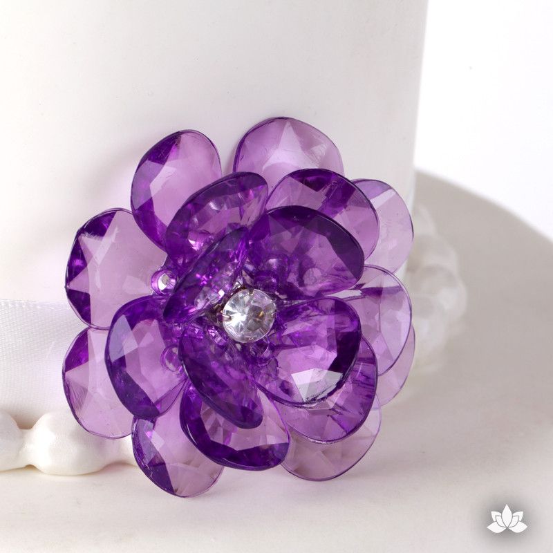  Large Purple Flower Button 