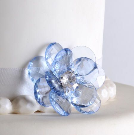  Light Blue Flower Buttons 