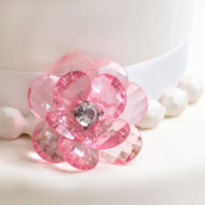  Light Pink Flower Buttons 