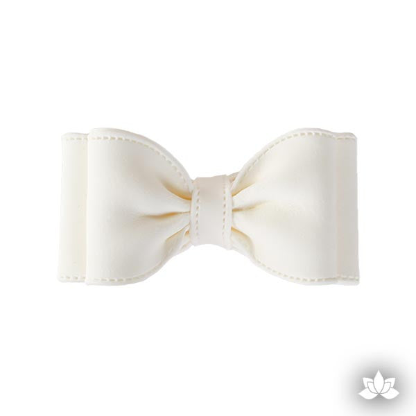  Large Double Loop Bow Tie - White 