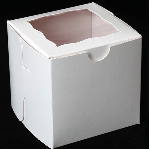  Single Cupcake Boxes with Inner Holders - White 