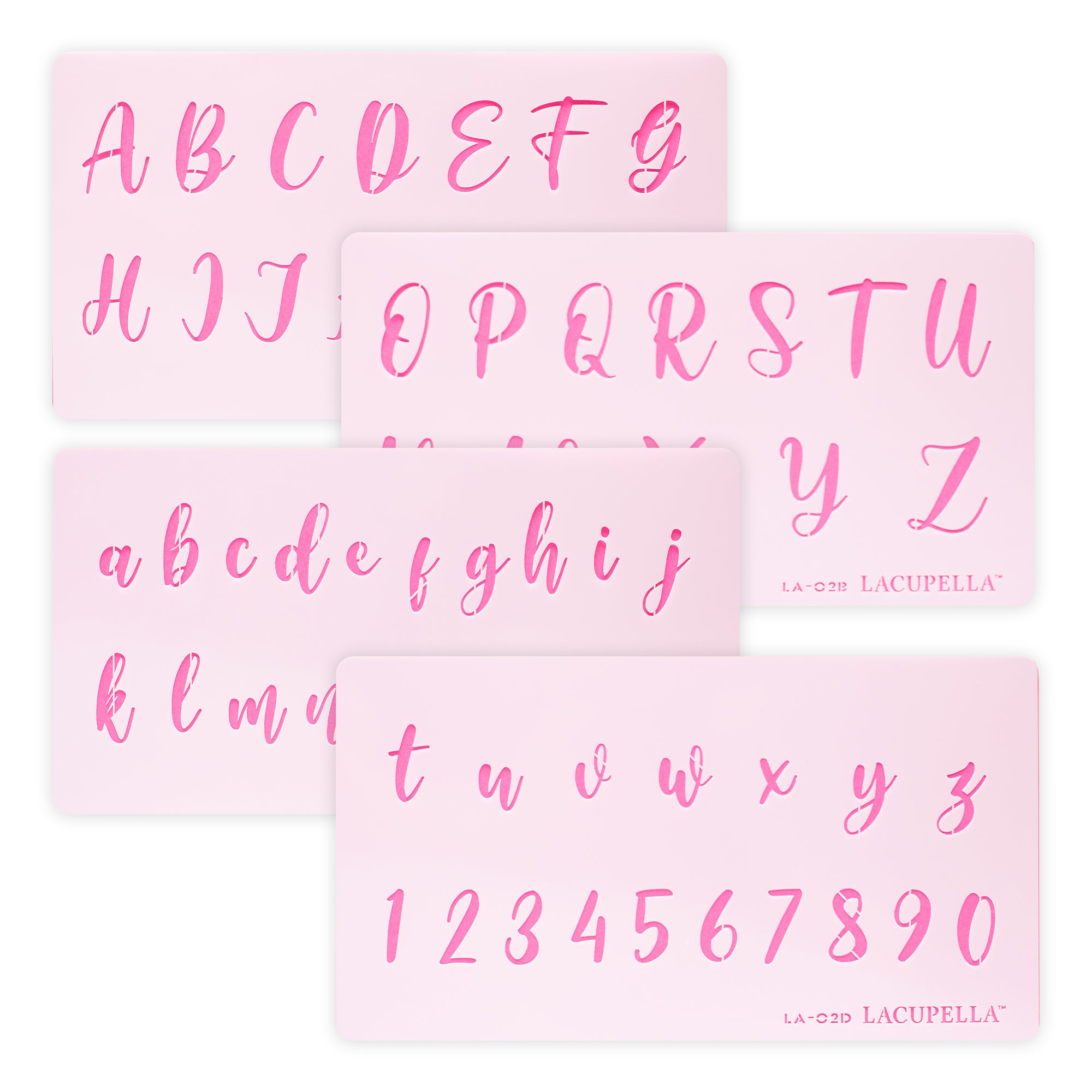  Acrylic Caligraphy Stencils - Letters & Numbers 